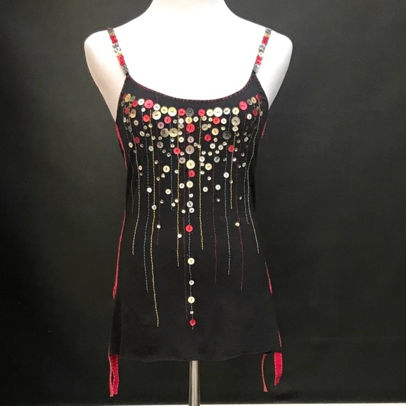 Neiman Marcus A Common Thread Button Tank